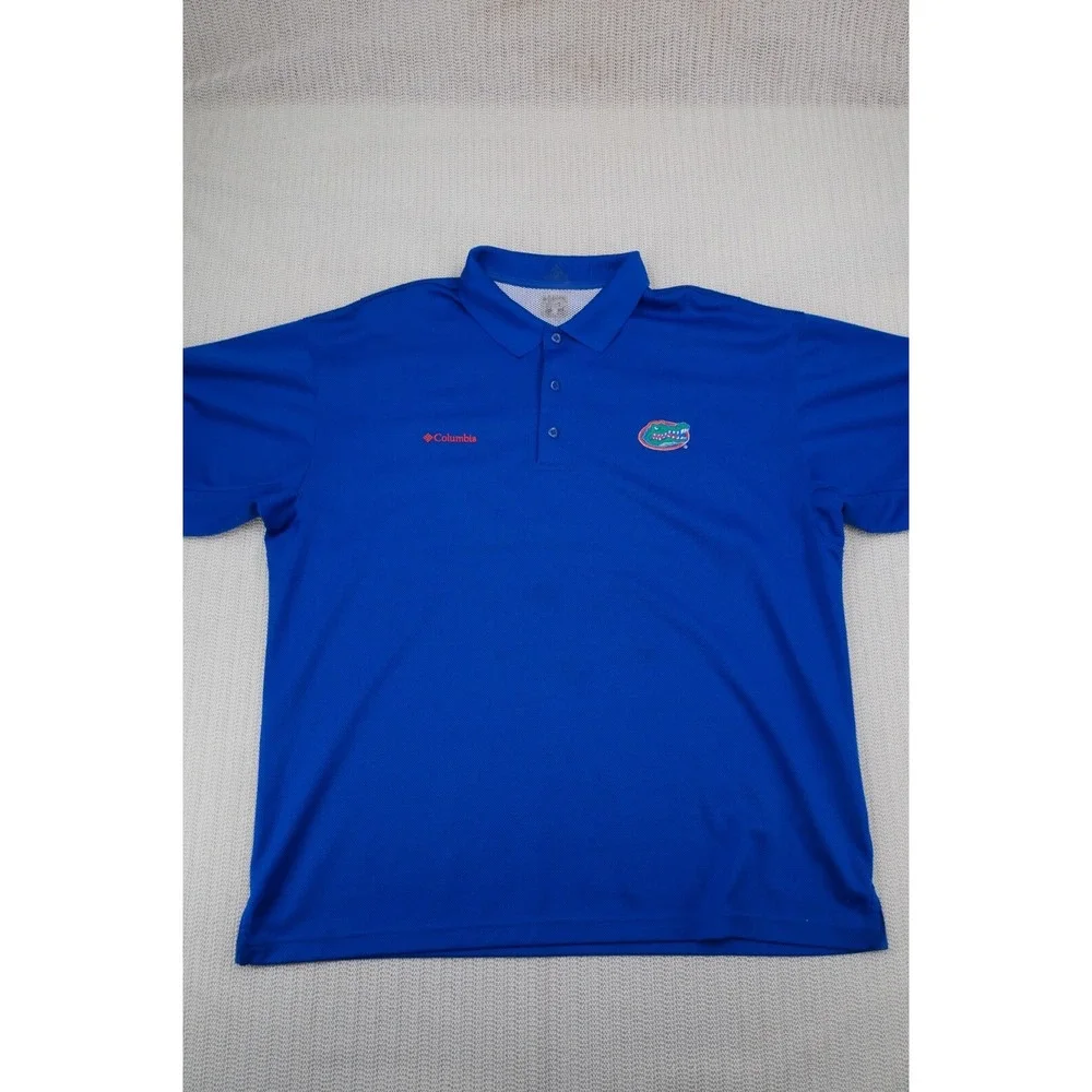 Columbia PFG Florida Gators Polo Shirt Mens Extra Large Blue SEC Football